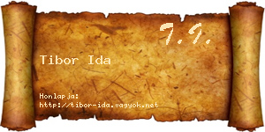 Tibor Ida névjegykártya